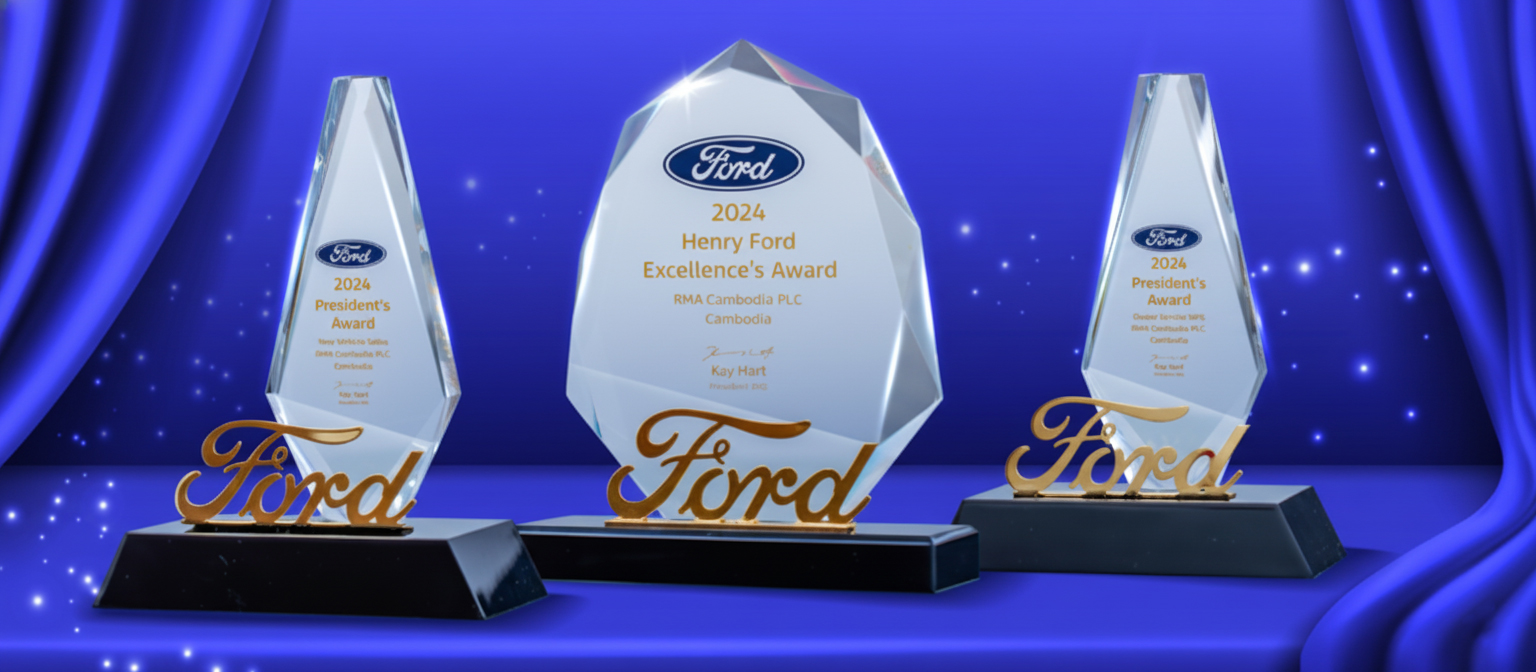 Ford Cambodia, under RMA (Cambodia) PLC, has been honored with 3 prestigious awards from Ford Asia Pacific Distributor Markets